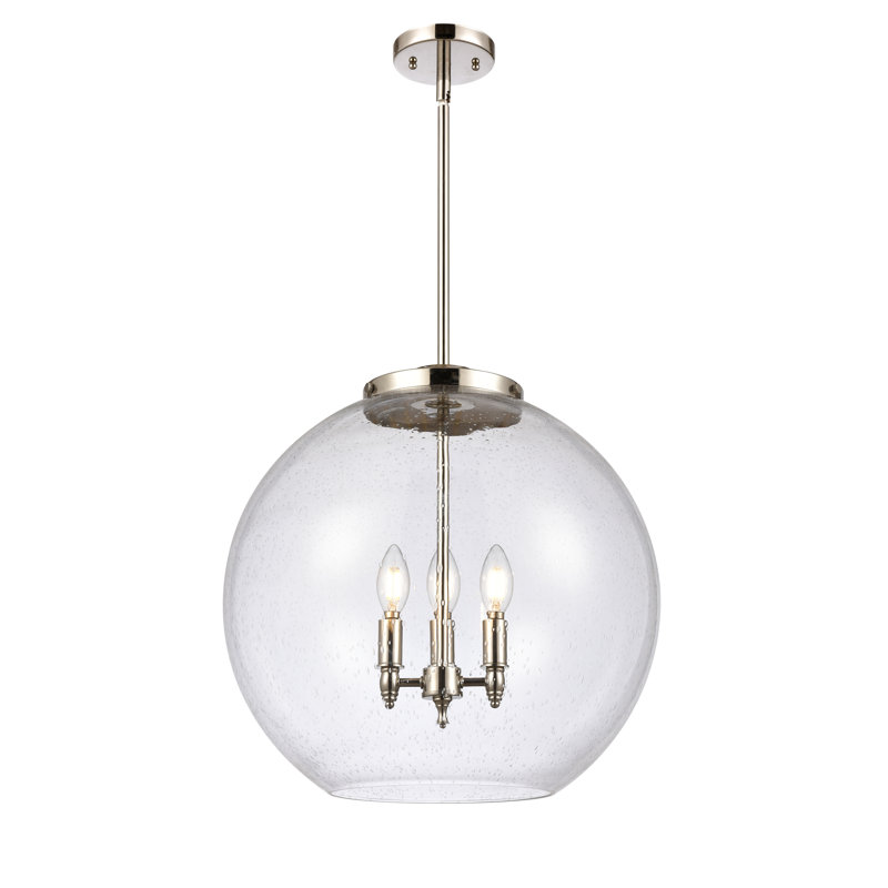 Ralph 3 - Light Pendant, 18.38" H x 17.75" W x 17.75" D, Brushed Brass, Seedy