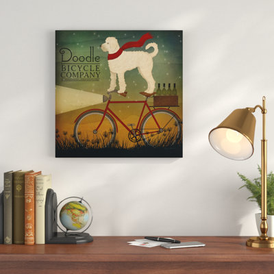 « white doodle on vélo summer », reproduction d’impression sur toile tendue