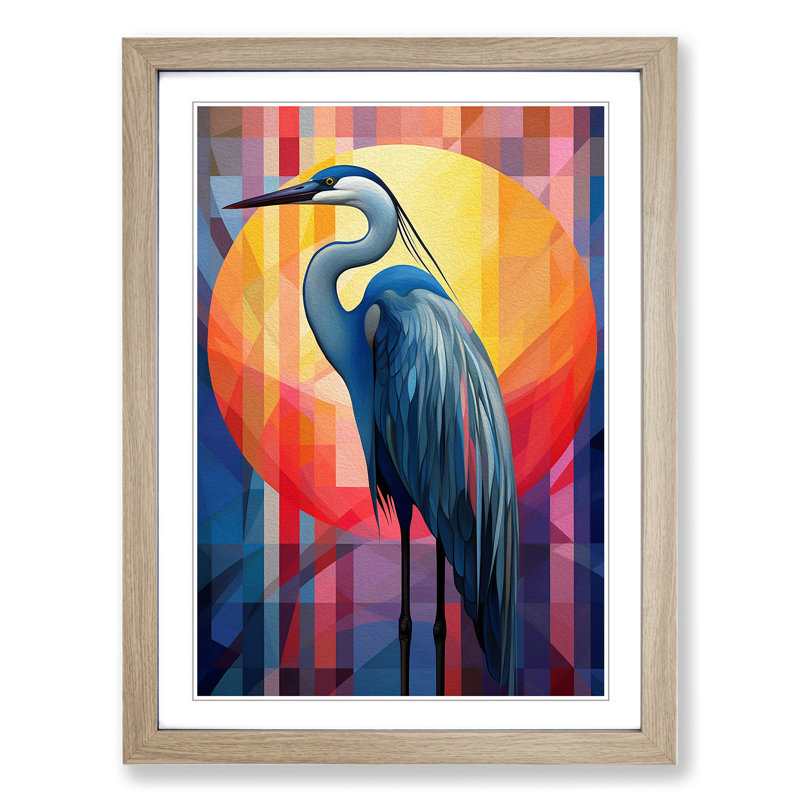Heron Constructivism Art - Framed Print