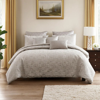 Ensemble d'édredon gris en microfibre