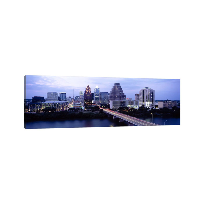 Bridge Across a Lake, Town Lake, Colorado River, Austin, Texas, USA 1 Piece Wrapped Canvas Panoramic Wall Art