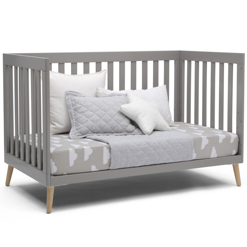 Lit de bébé convertible 4-en-1 Essex, Blanc Bianca, Lit de bébé + matelas + protecteur