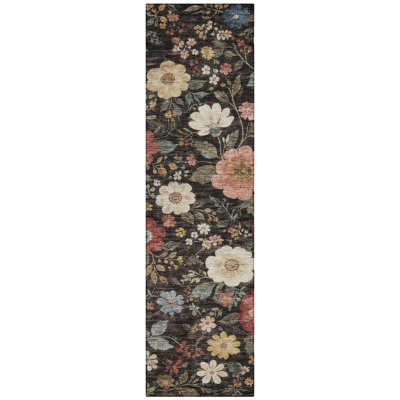 Machine Washable Indoor/Outdoor Chantille ACN2942 Floral Rug
