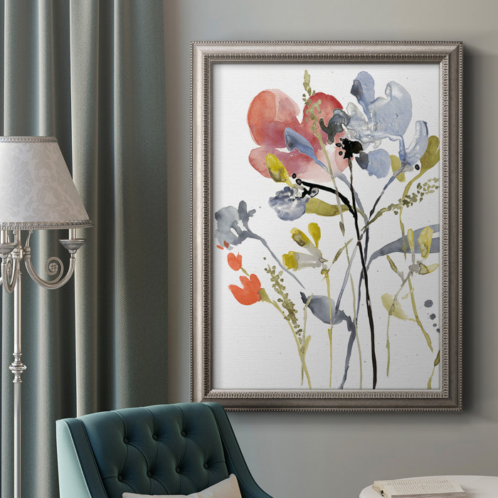 Winston Porter Flower Overlay I Framed On Canvas Painting | Wayfair