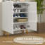 HOMCOM Narrow Shoe Cabinet with High Gloss for 15-20 Pairs of Shoes-1170683563