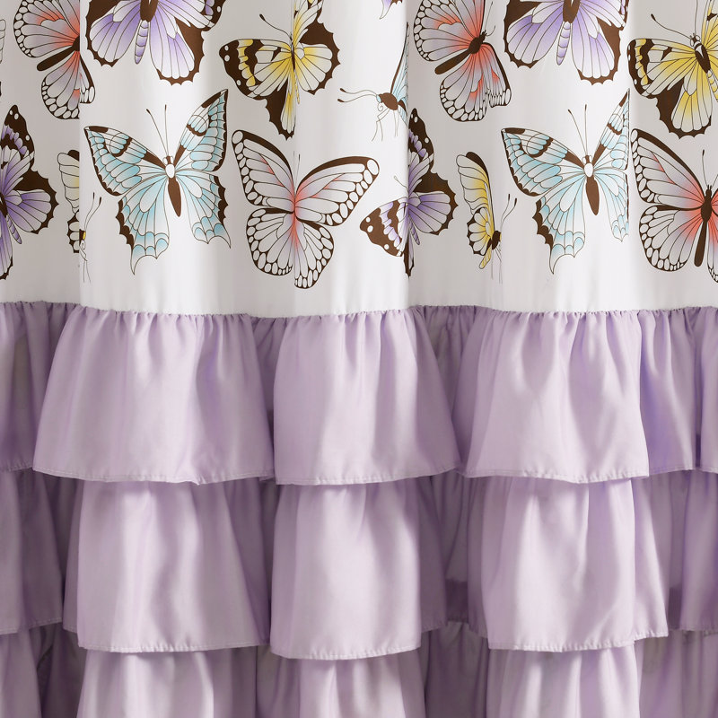 Flutter Butterfly Butterfly Single Shower Curtain, Lilac