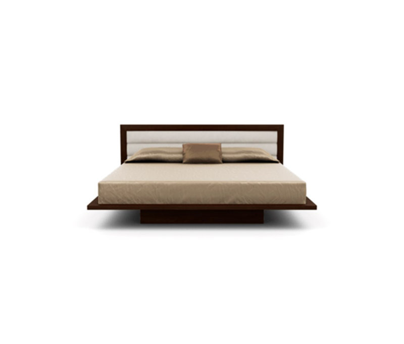 Moduluxe Upholstered Bed, Onyx, King, Natural Walnut