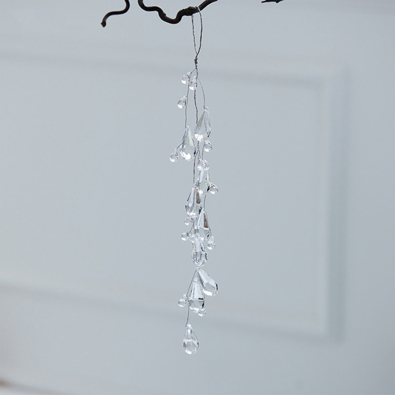 Pendentif en forme de flocon de neige en cristal transparent transparent, A