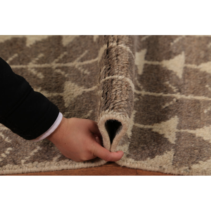 Tapis décoratif marocain brun en laine 2 x 3