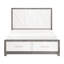 Grand lit plateforme gris avec rangement, mobilier de chambre à coucher de choix