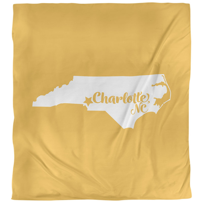 Housse de couette charlotte caroline du nord, Polyester brossé, Housse de couette pour très grand lit, Jaune