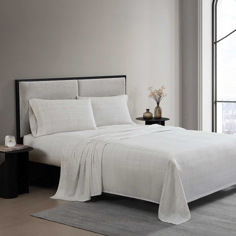 Ensemble de draps en coton beige Vera Vera, Grand