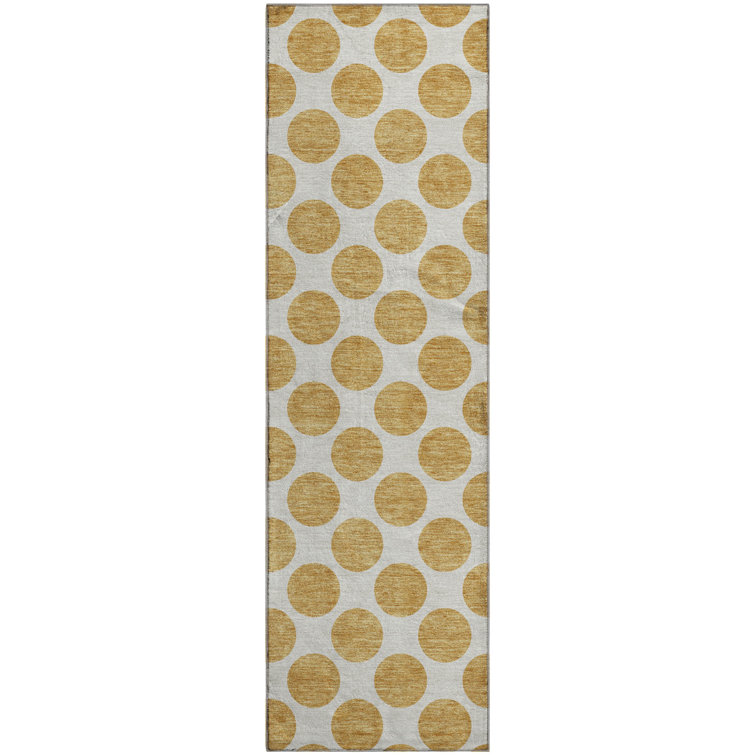 Premium Machine Washable Prisco Gold Rug