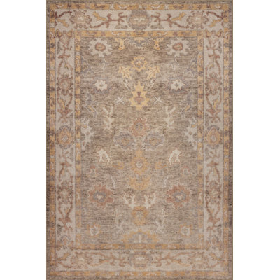 Lucien Beige Brown Vintage Textured Classic Patterned Woven Based Chenille Rug