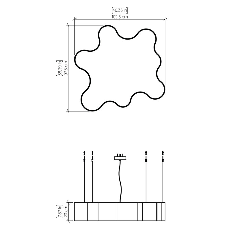1 - Light LED Pendant, Imbuia, Imbuia