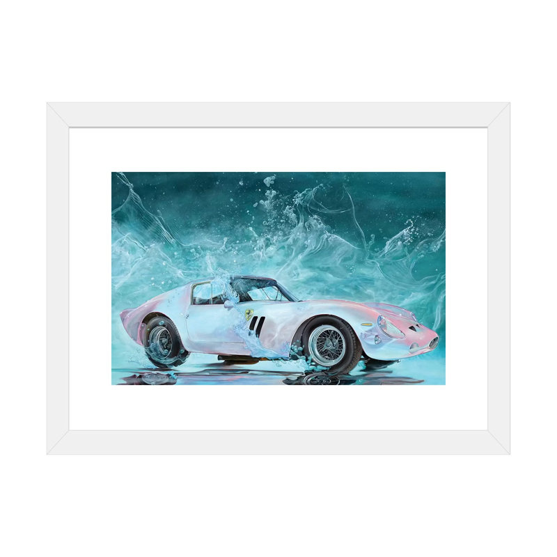 " Ferrari " by Marcello Petisci, 24" H x 32" W x 1" D, White Framed Fine Art Paper