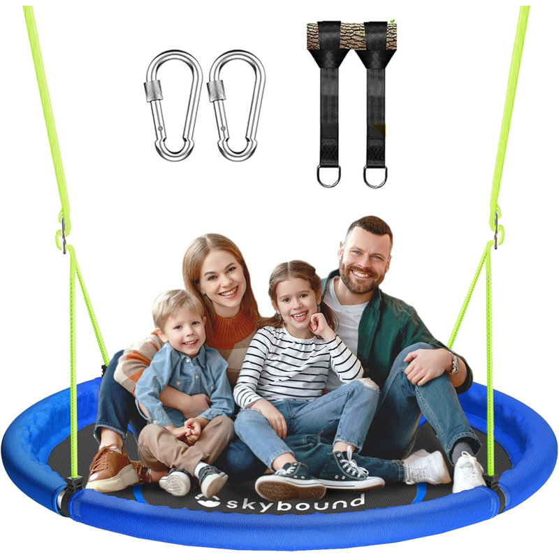 Balancelle d'extérieur 43 "avec mousquetons suspendus, Bleu