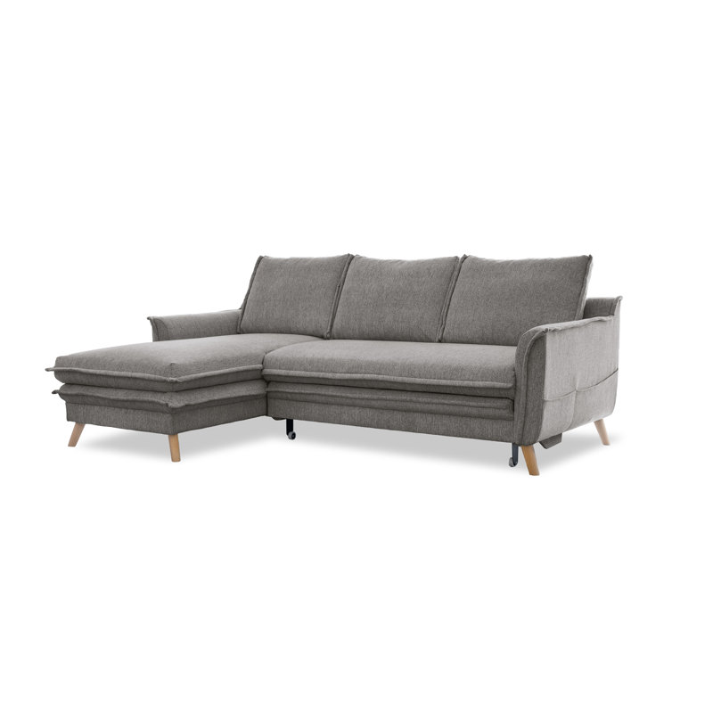Charming Charlie Limited 4 Seater Sofa Bed, Grey, Left facing
