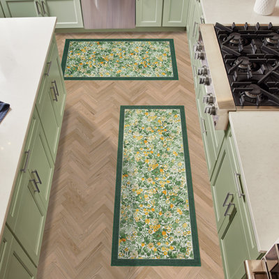 Laura Ashley Loveston Machine Washable Imagine Printed Chenille Rugs 2-Piece