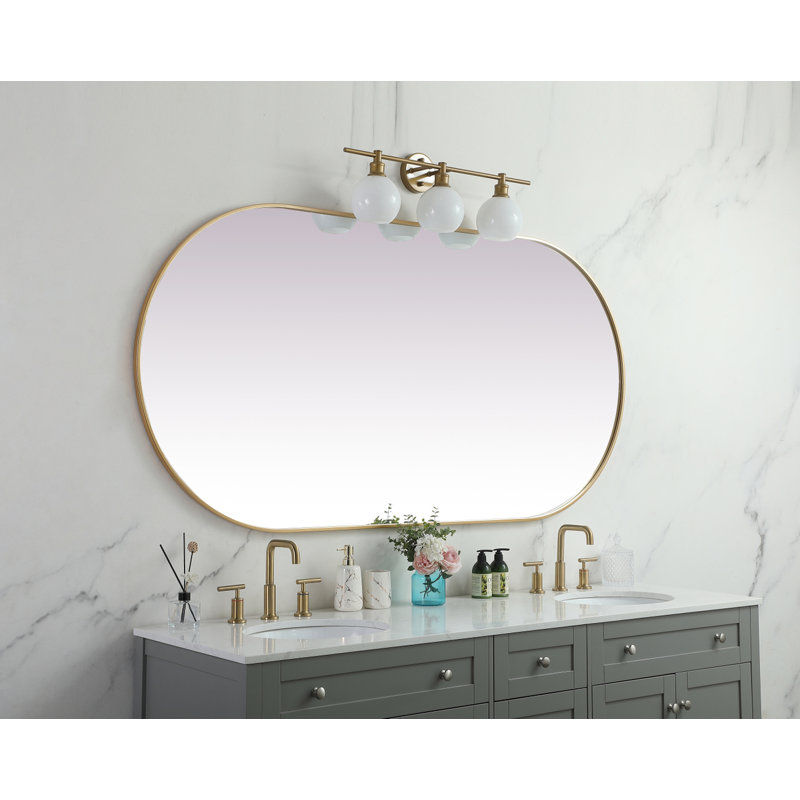 Elington Metal Oval Mirror, Brass, 72"  x 36" 