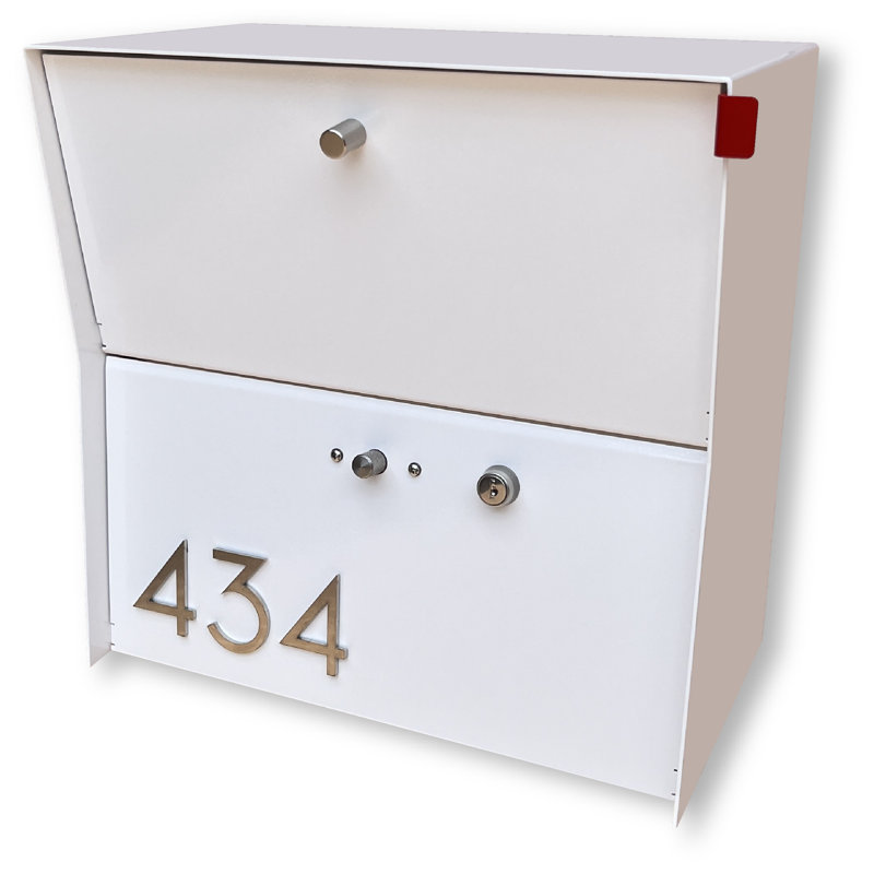 Boîte aux lettres murale verrouillable, Blanc arctique / blanc arctique, Oui