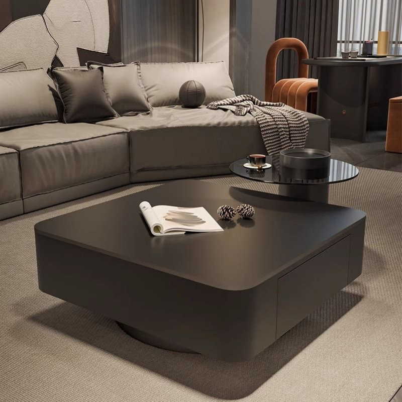 Table basse carrée de 27,5 pouces avec lumière française moderne et luxueuse