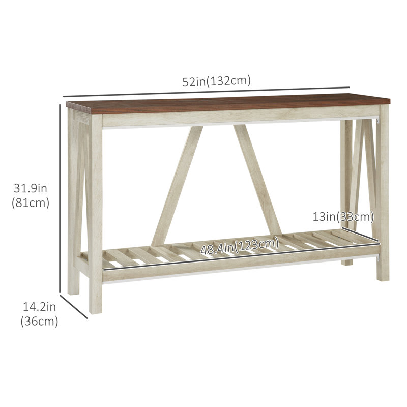52.06'' Console Table, Oak, Grey