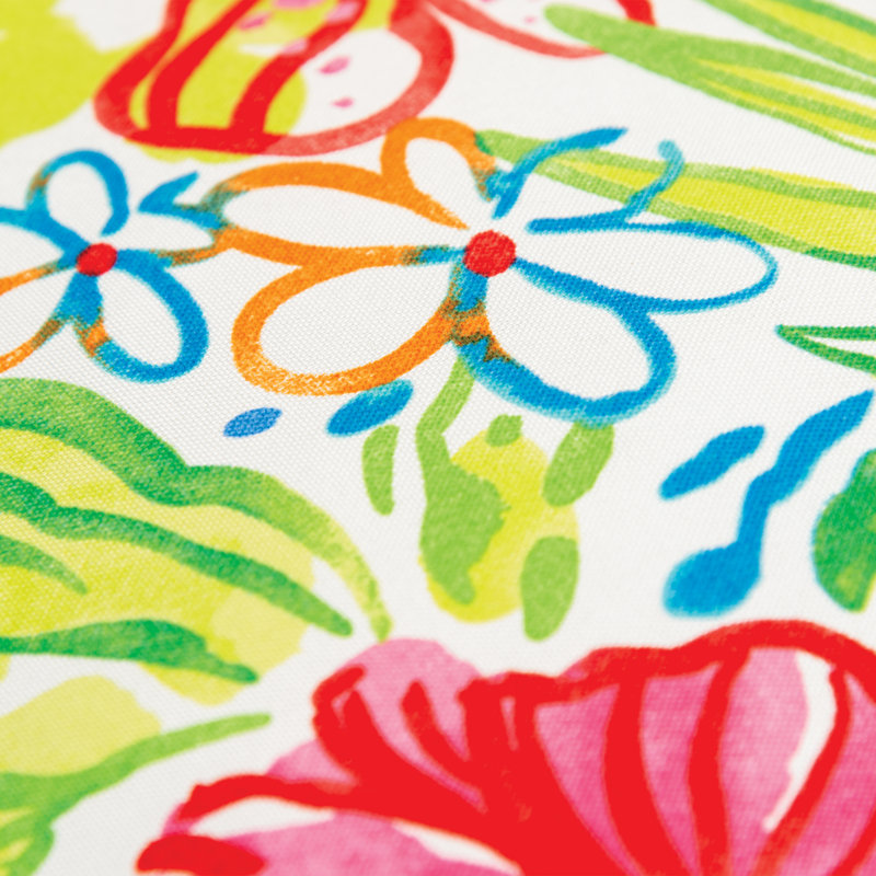 Vibrant Floral Polyester Square Outdoor Throw Pillow