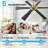 6 ABS Plastic Blades Indoor Led Ceiling Fan With Remote 3 Down-rods 6-Speed Reversible DC Motor, Black and Gold-2037945228-2037945231