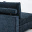 Fauteuil rembourré en chenille bleue avec dossier rembourré, module de fauteuil simple à un accoudoir pour canapé modulaire-250969580-235624979