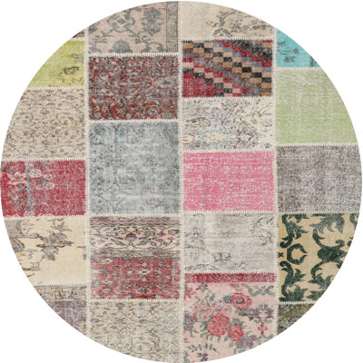 Tapis gris/rose/beige contemporain