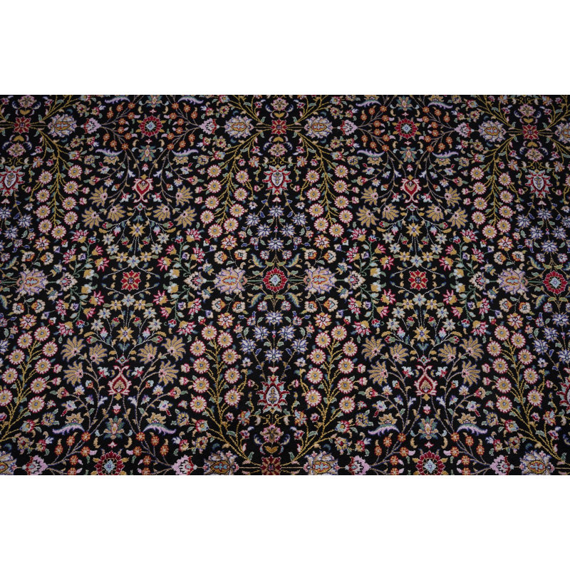 Tapis turc noir et ivoire 5x8