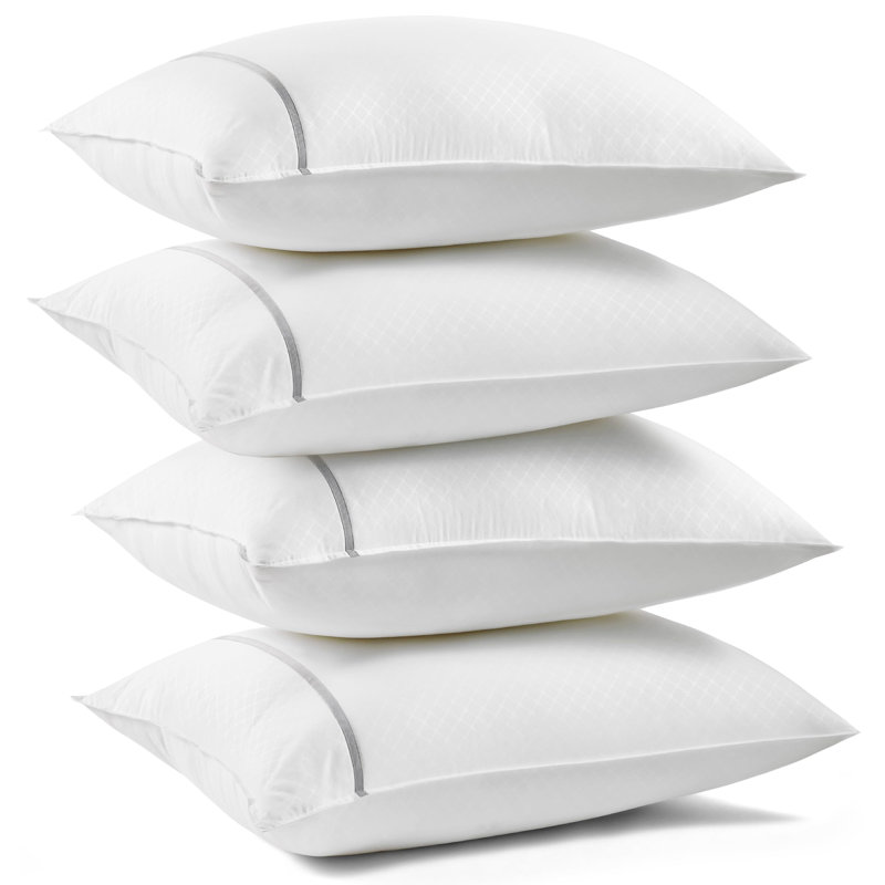 Oreillers moelleux pour dormir avec housse respirante, Gris, Grand lit