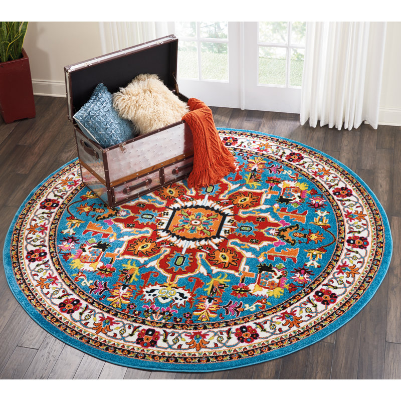 Earnhart Oriental Indoor Rug, Round 7'10"