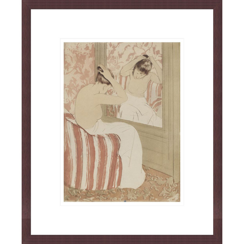 The Coiffure by Mary Cassatt -Framed Giclee Print, H 16,72 po x l 13,75 po