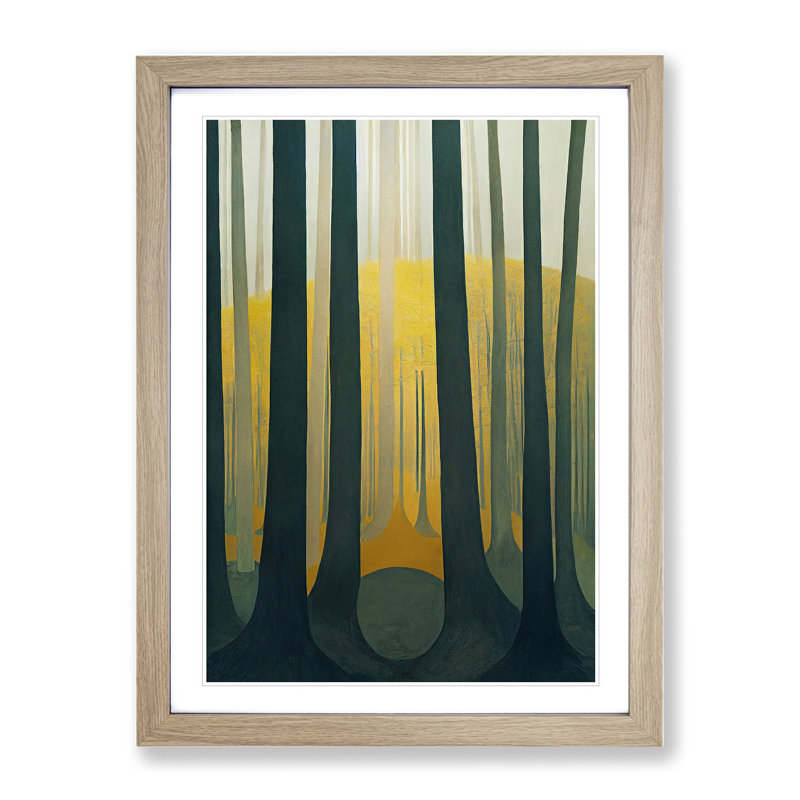 Admiring The Forest Abstract - Single Picture Frame Painting, Oak Framed, 64cm H x 46cm W x 2cm D