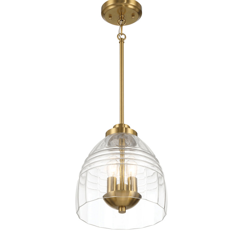 Luminaire suspendu à trois bougies avec verre transparent Ember