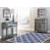 Geometric Hand Hooked Wool Blue/Ivory Area Rug