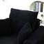 Fauteuil de lecture moderne et confortable avec accents surdimensionnés noirs pour le salon et le siège de la chambre à coucher