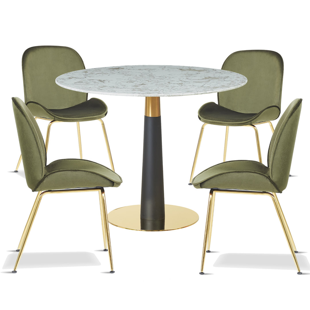 Augustus 100Cm Round Table With Set Of 2 Beetle Dining Chairs Dining Set