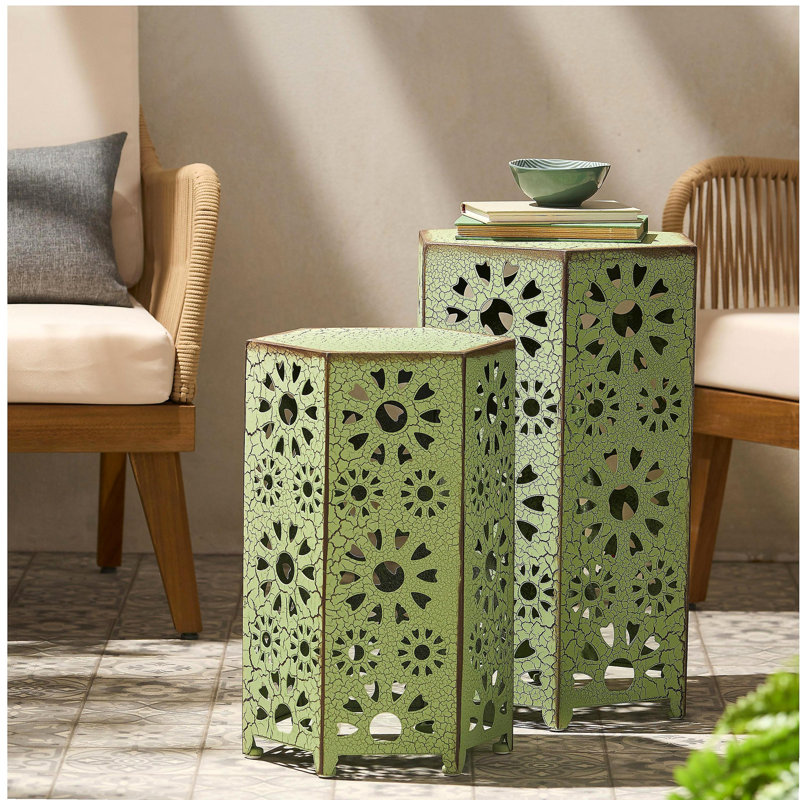 Outdoor ELIANA SIDE TABLE,2 PCS, Green