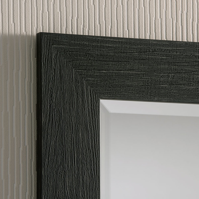 Nebraska Flat Wall Mirror, 92cm H x 67cm W, Black