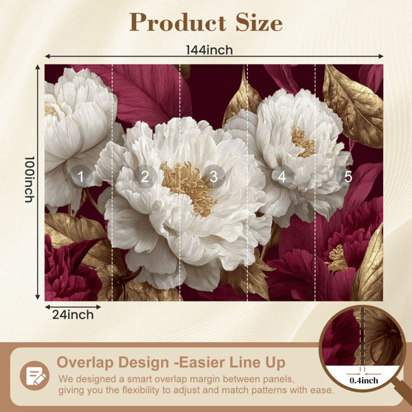 Red Barrel Studio Floral Peel and Stick Wallpaper Vintage Floral White ...