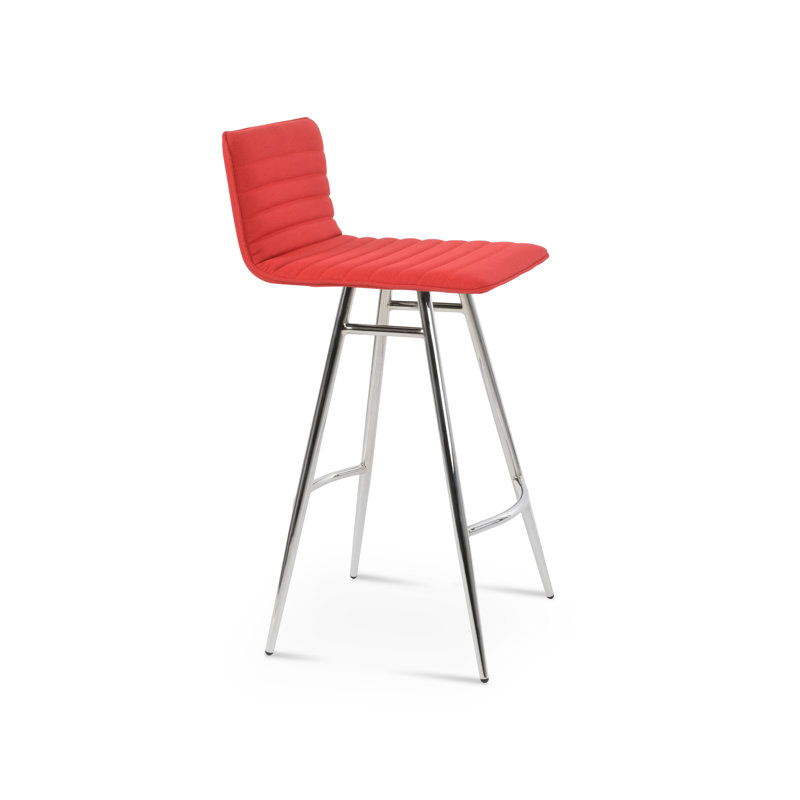 Tabouret de bar et de comptoir Corona, Noir, Tabouret de bar (siège d'une hauteur de 30 po), Rouge d’époque