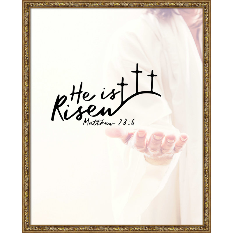 «He Is Risen Scripture» par Alva Jumath, reproduction d'art sur toile encadrée