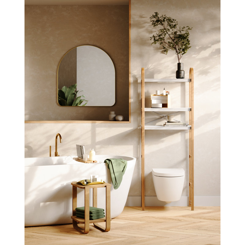Luxury Bamboo Freestanding Bathtub Caddy with Wine Glass Holder