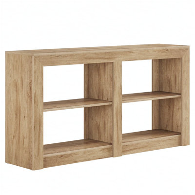 Rustic-Modern 3-Tier Entryway Console Table with Durable All-Wood Build and Open Shelving for Versatile Use