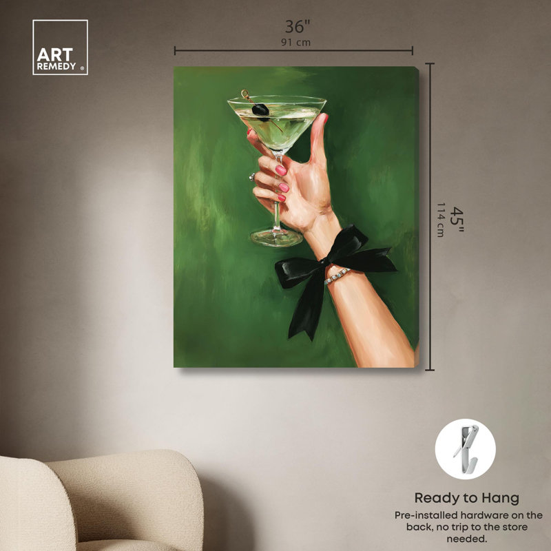 Impression sur toile «Curated Cocktail I» par Art Remedy, H 45 po x l 36 po, Toile tendue avec châssis