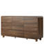 Commode moderne à 9 tiroirs en noyer avec coins arrondis, grand coffre de rangement sans poignées, idéal pour la chambre, la chambre d'enfant, le salon et l'entrée.-394478312