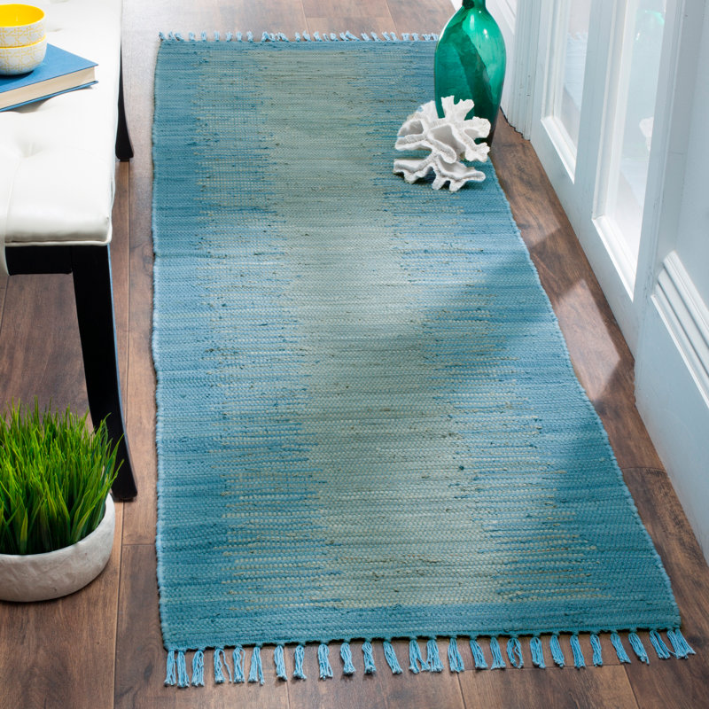 Cayman Hand Woven Cotton Abstract Rug, Runner 2'3" x 7'